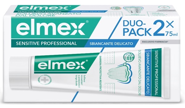 ELMEX SENSITIVE PROFESSIONAL WHITENING DENTIFRICIO DUO PACK 2 TUBI DA 75 ML - Farmacia Castello Srl