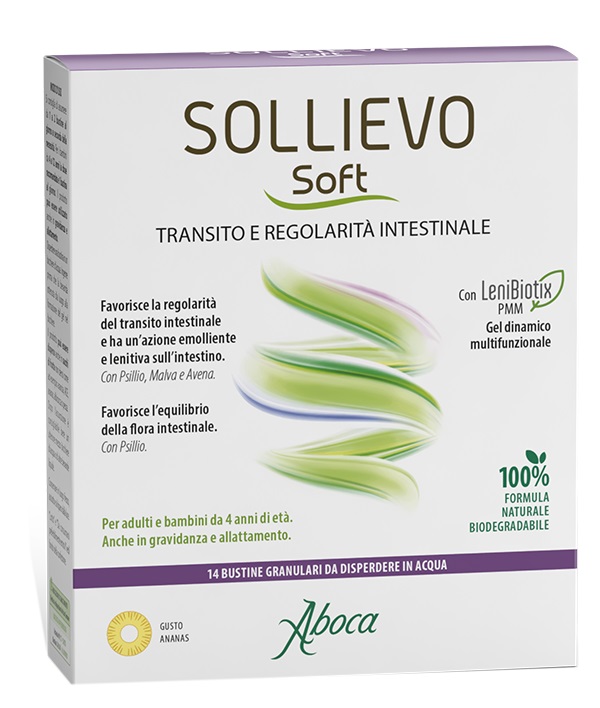 SOLLIEVO SOFT 14 BUSTINE GRANULARI DA 3,8 G SENZA GLUTINE SENZA LATTOSIO SENZA ZUCCHERI AGGIUNTI - Farmacia Castello Srl