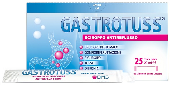 GASTROTUSS 25 STICK PACK DA 20 ML SCIROPPO ANTIREFLUSSO - Farmacia Castello Srl