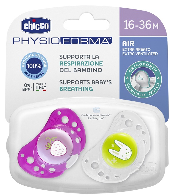 CHICCO SUCCHIETTO AIR GIRL IN SILICONE 16-36 MESI 2 PEZZI - Farmacia Castello Srl