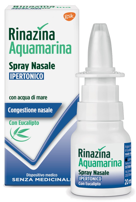 RINAZINA AQUAMARINA SPRAY NASALE IPERTONICO CON EUCALIPTO 20 ML - Farmacia Castello Srl