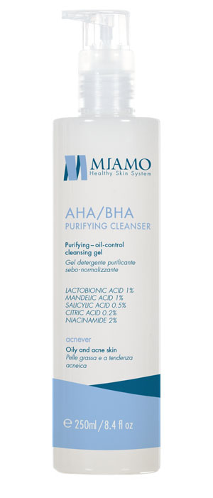 MIAMO ACNEVER AHA/BHA PURIFYING CLEANSER 250 ML - Farmacia Castello Srl