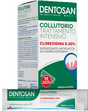 DENTOSAN COLLUTORIO MONODOSE INTENSIVO 0,20% 15 BUSTINE DA 10 ML - Farmacia Castello Srl