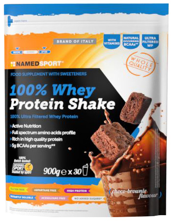 100% WHEY PROTEIN SHAKE CHOCO BROWNIE 900 G - Farmacia Castello Srl