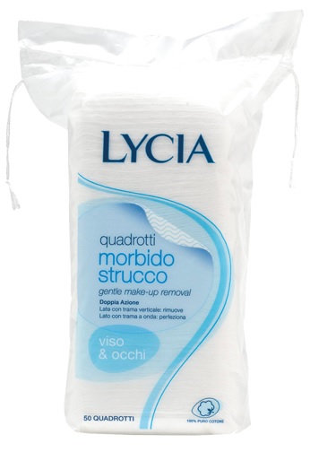 LYCIA 50 QUADROTTI COTONE STRISCIA 12 PEZZI - Farmacia Castello Srl