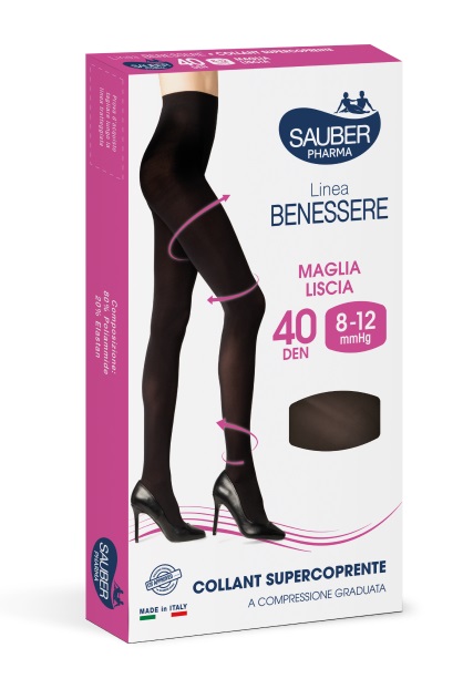 COLLANT SUPERCOPRENTE SAUBER 8-12MMHG NERO 2 - Farmacia Castello Srl