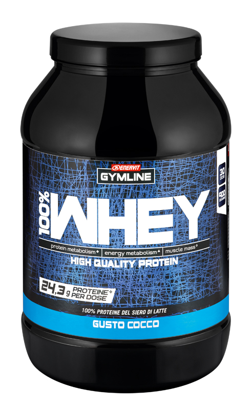 GYMLINE 100% WHEY CONCENTRATE COCCO 900 G - Farmacia Castello Srl