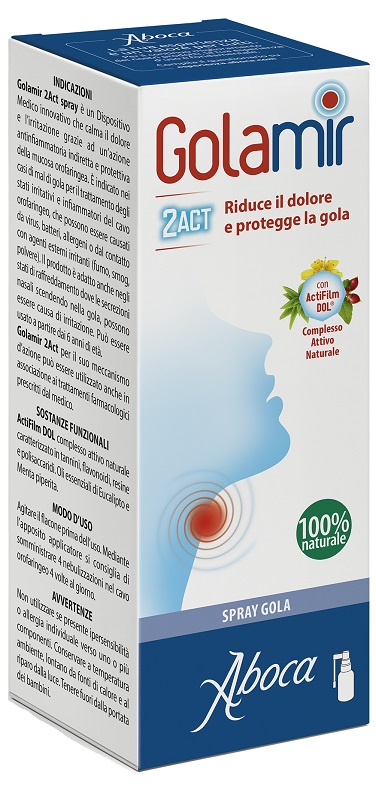 GOLAMIR 2ACT SPRAY 30 ML NO ALCOOL ADULTI E BAMBINI DA UN ANNO DI ETA' - Farmacia Castello Srl