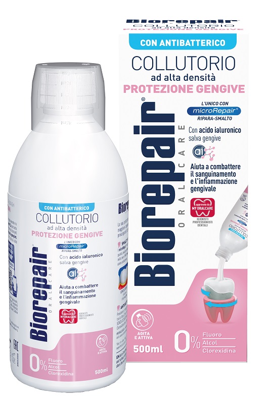 BIOREPAIR ORAL CARE COLLUTORIO ALTA INTENSITA' CON ANTIBATTERICO PROTEZIONE GENGIVE 500 ML - Farmacia Castello Srl