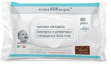 FIOCCHI DI RISO ACQUA NON ACQUA SALVIETTE DETERGENTI 60 PEZZI - Farmacia Castello Srl