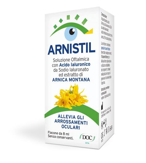 ARNISTIL SOLUZIONE OFTALMICA ACIDO IALURONICO 0,2% + ESTRATTO DI ARNICA MONTANA 0,1% FLACONE 8 ML - Farmacia Castello Srl
