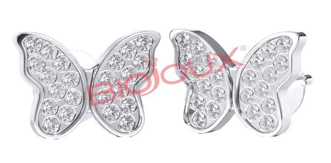 BJT979 ORECCHINI POST-FORATURA BUTTERFLY CRYSTALS 10MM - Farmacia Castello Srl