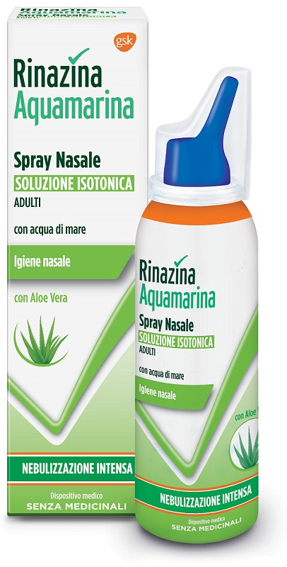 RINAZINA AQUAMARINA ISOTONICA ALOE SPRAY NEBULIZZAZIONE INTENSA 100 ML - Farmacia Castello Srl