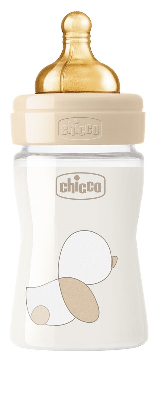 CHICCO BIBERON ORIGINAL 150ML VETRO 1 FORO 1 FORO UNISEX CON TETTARELLA IN CAUCCIU' - Farmacia Castello Srl