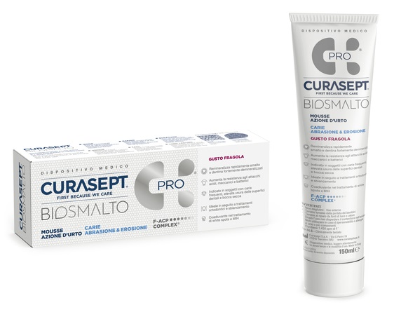 CURASEPT BIOSMALTO MOUSSE CARIE FRAGOLA 50 ML - Farmacia Castello Srl
