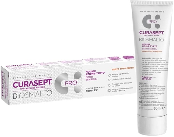 CURASEPT BIOSMALTO MOUSSE DENTI SENSIBILI 50 ML - Farmacia Castello Srl