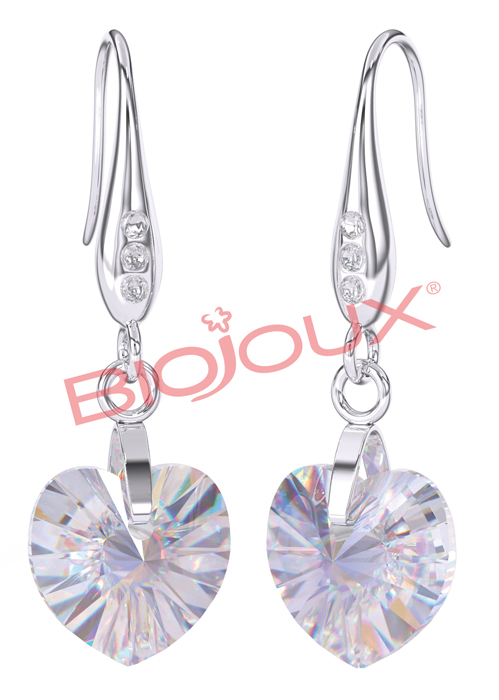 ORECCHINI POST FORATURA CRYSTAL HEART DANGLE BJT989 - Farmacia Castello Srl