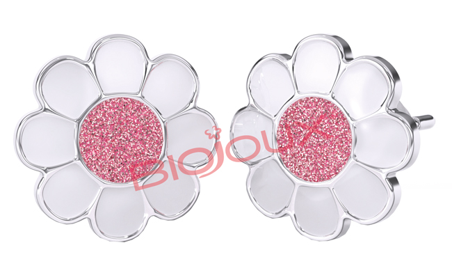 ORECCHINO STERILE BJT713 STS ROSE FLOWER - Farmacia Castello Srl