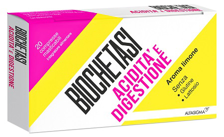 BIOCHETASI ACIDITA' E DIGESTIONE 20 COMPRESSE MASTICABILI AROMA LIMONE - Farmacia Castello Srl