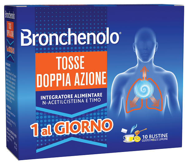 BRONCHENOLO TOSSE DOPPIA AZIONE 10 BUSTINE - Farmacia Castello Srl