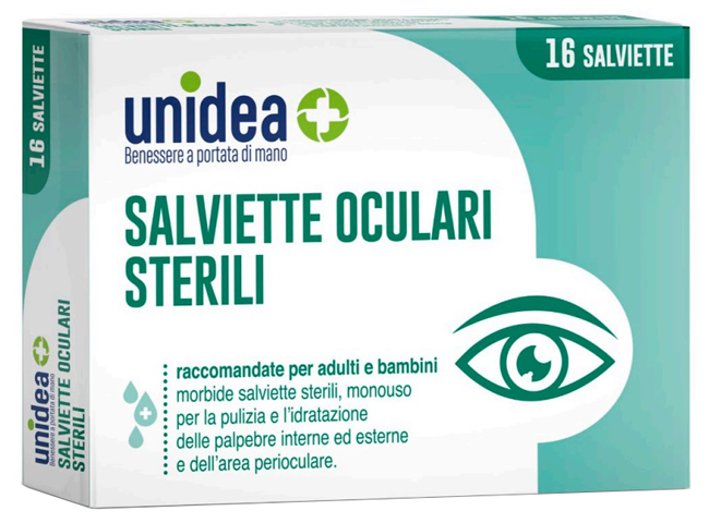 SALVIETTE OCULARI UNIDEA 16 PEZZI STERILI MONOUSO - Farmacia Castello Srl