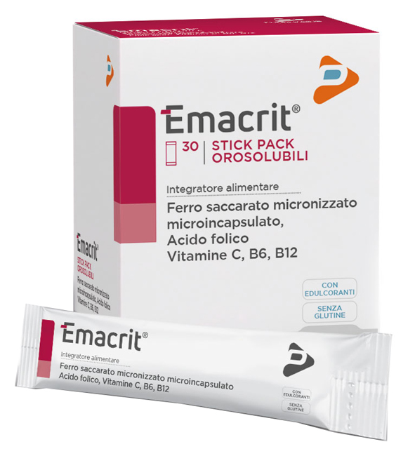 EMACRIT OROSOLUBILE 30 STICK PACK - Farmacia Castello Srl