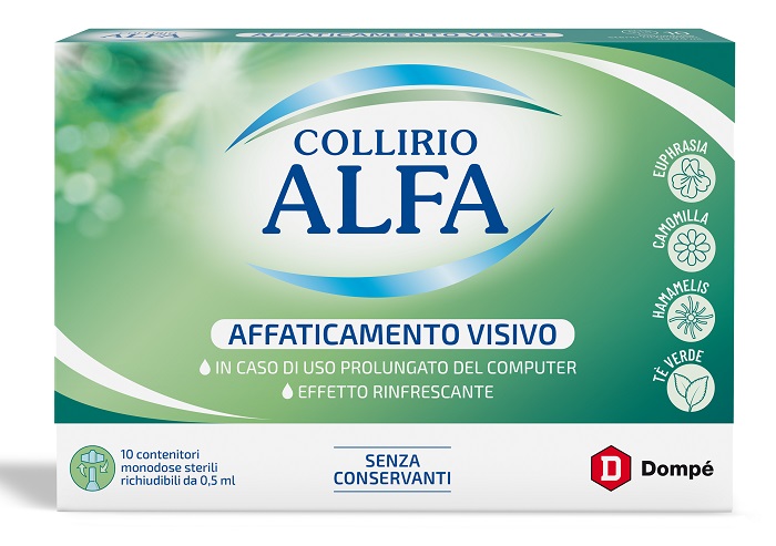 COLLIRIO ALFA AFFATICAMENTO VISIVO 10 PEZZI MONODOSE - Farmacia Castello Srl