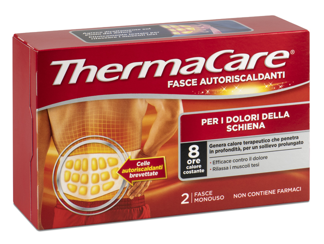 FASCIA AUTORISCALDANTE A CALORE TERAPEUTICO THERMACARE SCHIENA 2 PEZZI - Farmacia Castello Srl