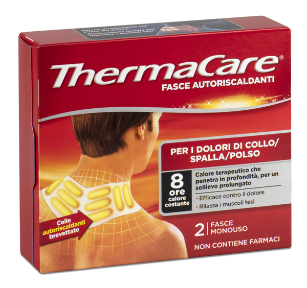 FASCE AUTORISCALDANTI A CALORE TERAPEUTICO THERMACARE COLLO/SPALLA/POLSO 2 PEZZI - Farmacia Castello Srl