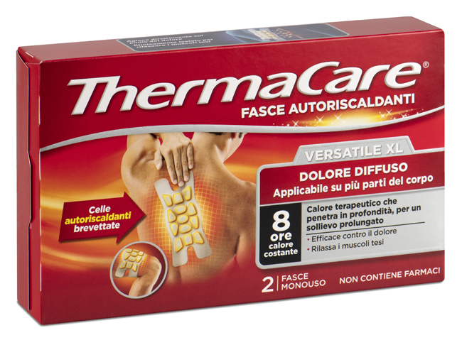 FASCIA AUTORISCALDANTE VERSATILE THERMACARE XL 2 PEZZI - Farmacia Castello Srl