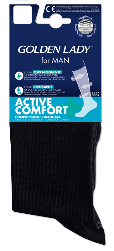 CALZA UOMO GOLDEN LADY FOR MAN ACTIVE COMFORT NERO 45-47 - Farmacia Castello Srl