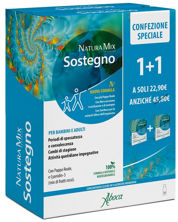 NATURA MIX ADVANCED SOSTEGNO 10 FLACONCINI + 10 FLACONCINI CONFEZIONE SPECIALE - Farmacia Castello Srl
