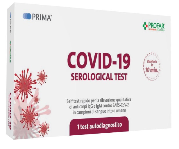 TEST SIEROLOGICO RAPIDO COVID-19 PROFAR PRIMA AUTODIAGNOSTICO DETERMINAZIONE QUALITATIVA ANTICORPI IGG/IGM ANTI SARS-COV-2 NEL SANGUE MEDIANTE IMMUNOCROMATOGRAFIA - Farmacia Castello Srl