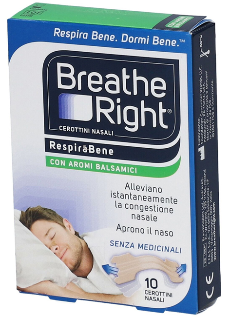 CEROTTI NASALI BREATHE RIGHT BALSAMICI 10 PEZZI - Farmacia Castello Srl