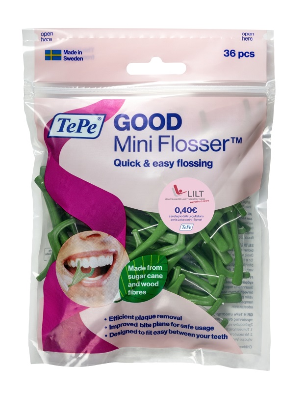TEPE GOOD MINIFLOSSER EDIZIONE LIMITATA PINK RIBBON 36 PEZZI - Farmacia Castello Srl