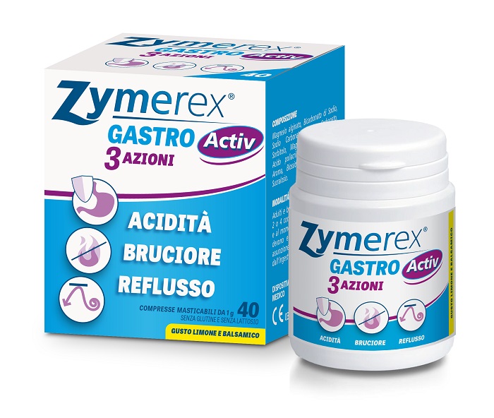 ZYMEREX GASTRO ACTIV 3 AZIONI 40 COMPRESSE MASTICABILI - Farmacia Castello Srl