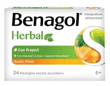 BENAGOL HERBAL MIELE 24 PASTIGLIE - Farmacia Castello Srl