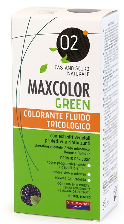 MAXCOLOR GREEN 02 CASTANO SCURO NATURALE 75 ML + BALSAMO 15 ML - Farmacia Castello Srl
