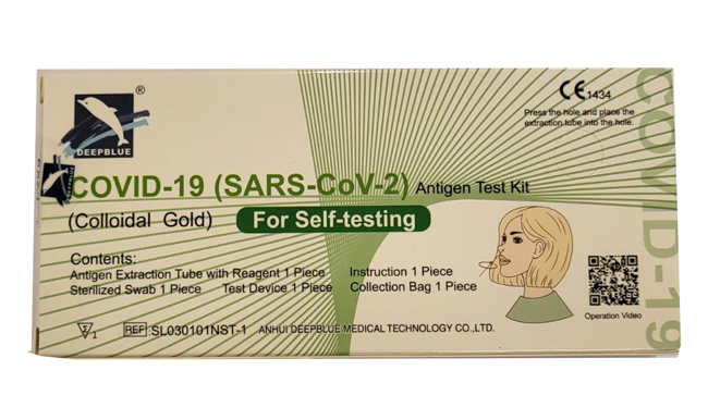 TEST ANTIGENICO RAPIDO COVID-19 DEEPBLUE AUTODIAGNOSTICO DETERMINAZIONE QUALITATIVA ANTIGENI SARS-COV-2 IN TAMPONI NASALI MEDIANTE IMMUNOCROMATOGRAFIA - Farmacia Castello Srl