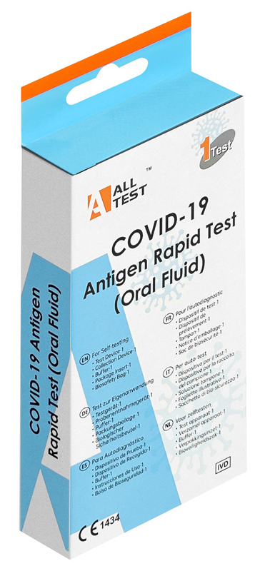 TEST ANTIGENICO RAPIDO COVID-19 ALLTEST AUTODIAGNOSTICO DETERMINAZIONE QUALITATIVA ANTIGENI SARS-COV-2 IN CAMPIONI SALIVARI MEDIANTE IMMUNOCROMATOGRAFIA - Farmacia Castello Srl