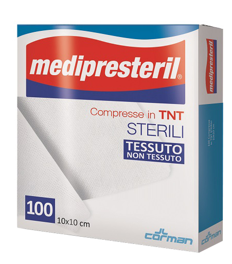GARZA COMPRESSA MEDIPRESTERIL TNT 10X10CM 100 PEZZI - Farmacia Castello Srl