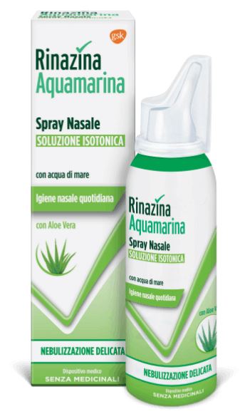 RINAZINA AQUAMARINA FAMILY SPRAY NASALE ISOTONICO DELICATO 100 ML - Farmacia Castello Srl