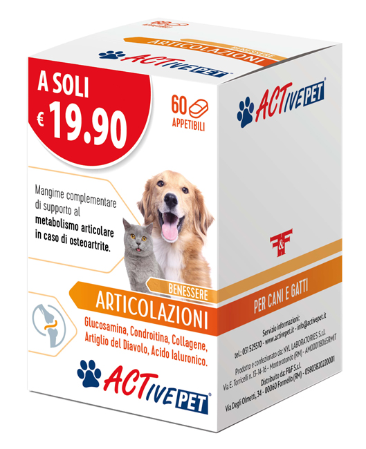 ACTIVE PET ARTICOLAZIONI 60 COMPRESSE - Farmacia Castello Srl