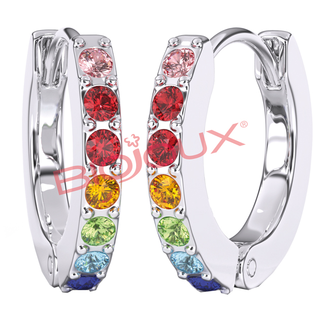 BJT725 ORECCHINI CRYSTAL HOOP STAINLESS STEEL - Farmacia Castello Srl