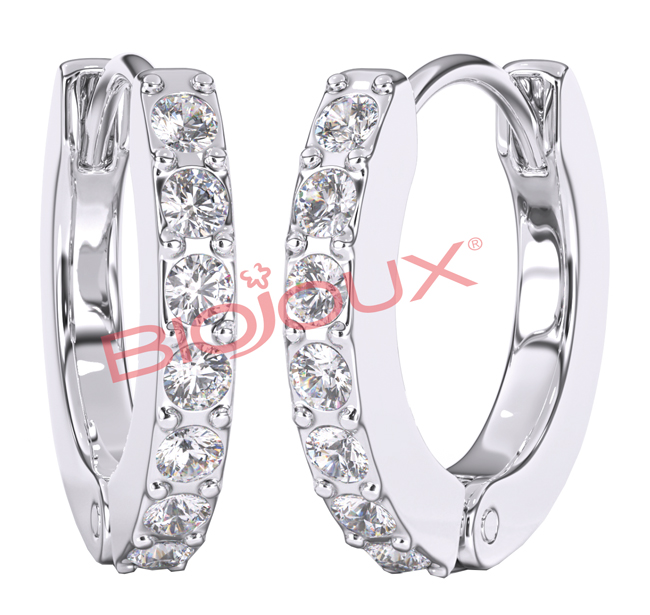 BJT727 ORECCHINI WHITE CRYSTAL STAINLESS STEEL - Farmacia Castello Srl