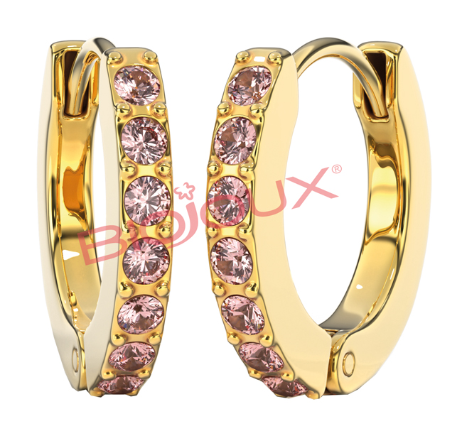 BJT728 ORECCHINI ROSE CRYSTAL GOLD PLATED - Farmacia Castello Srl