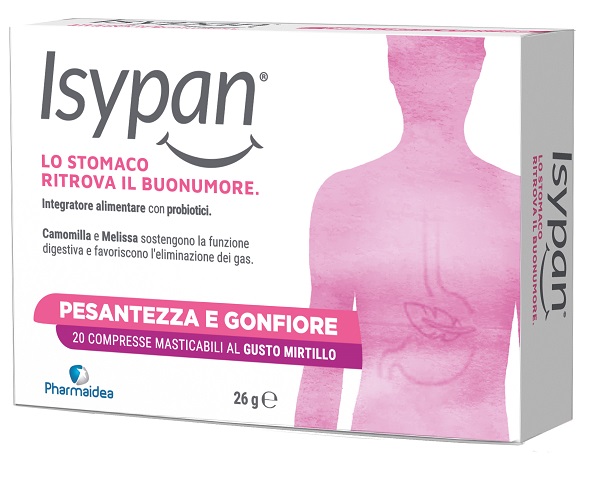 ISYPAN PESANTEZZA GONFIORE 20 COMPRESSE MASTICABILI - Farmacia Castello Srl