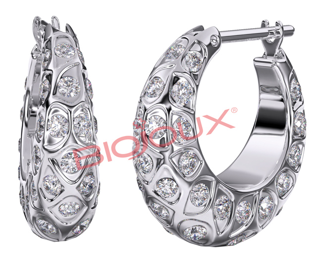 BJT289 ORECCHINI PEONY 16 MM STAINLESS STEEL - Farmacia Castello Srl