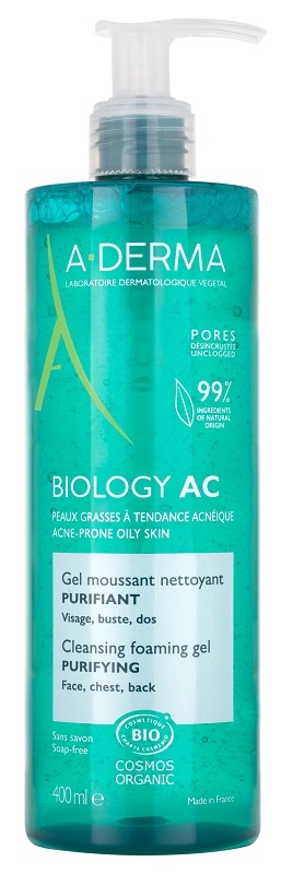 ADERMA BIOLOGY AC GEL DETERGENTE SCHIUMOGENO PURIFICANTE 400 ML - Farmacia Castello Srl