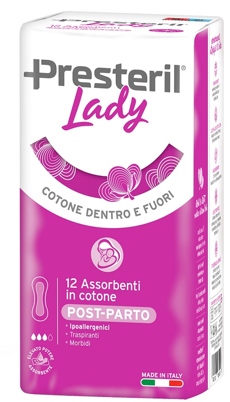 PRESTERIL LADY ASSORBENTE POST PARTO 10 + 2 PEZZI - Farmacia Castello Srl